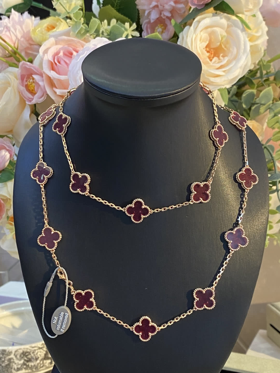 Van Cleef & Arpels Vintage Alhambra Pink Gold Necklace Van Cleef & Arpels Vintage Alhambra Pink Gold Necklace